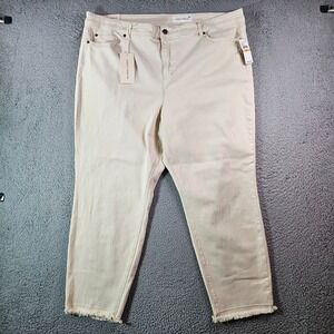 $109 NWT Vince Camuto Jeans Women 24 W‎ Ankle Stretch Beige Raw Hem